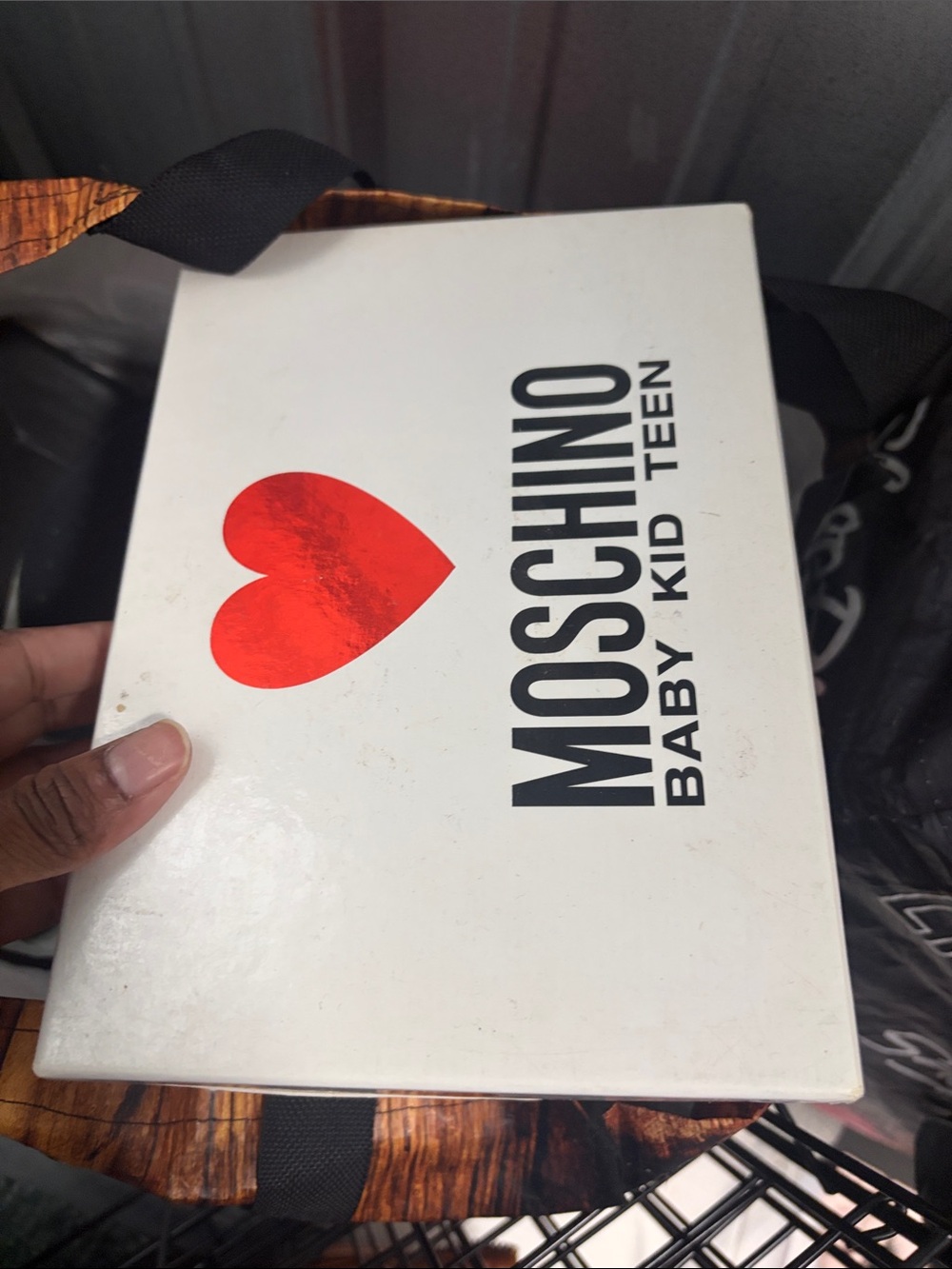 Moschino Kids White Box with Red Heart Logo